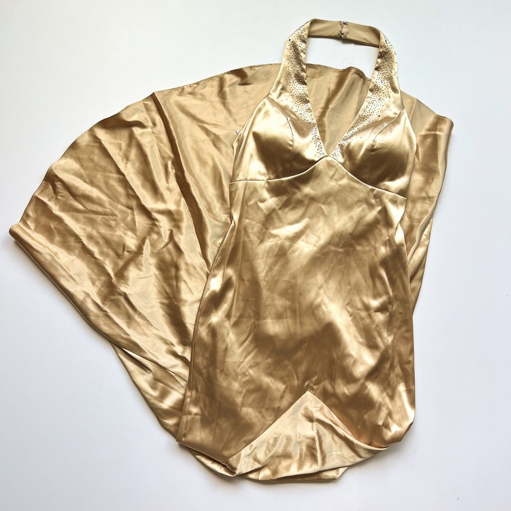 Vintage Blondie Nights by Linda Bernell Formal Gown with Bedazzled Neckline